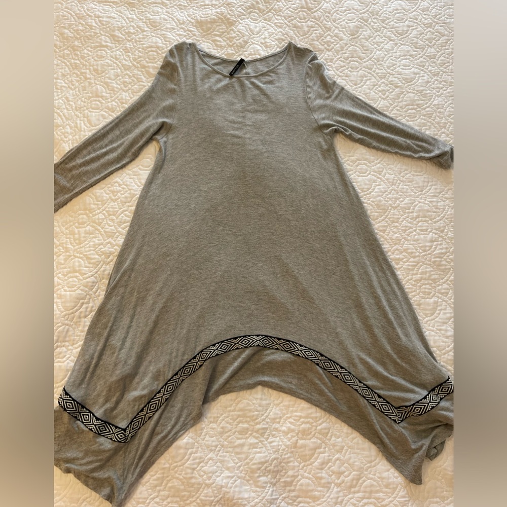 Hi-lo Gray dress/tunic with pockets - Picture 2 of 6